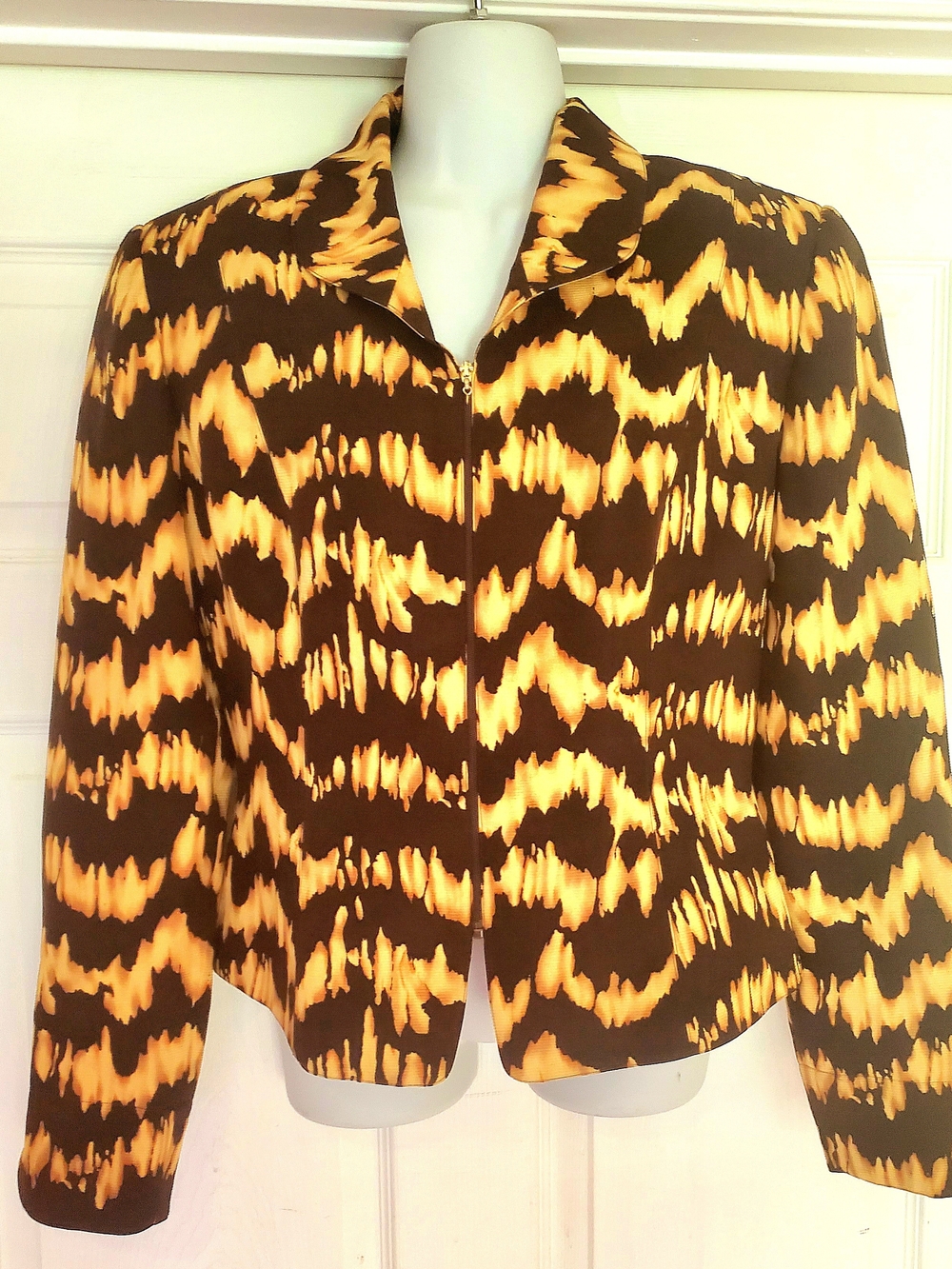 Dana Buchman Silk Zip-Front Jacket